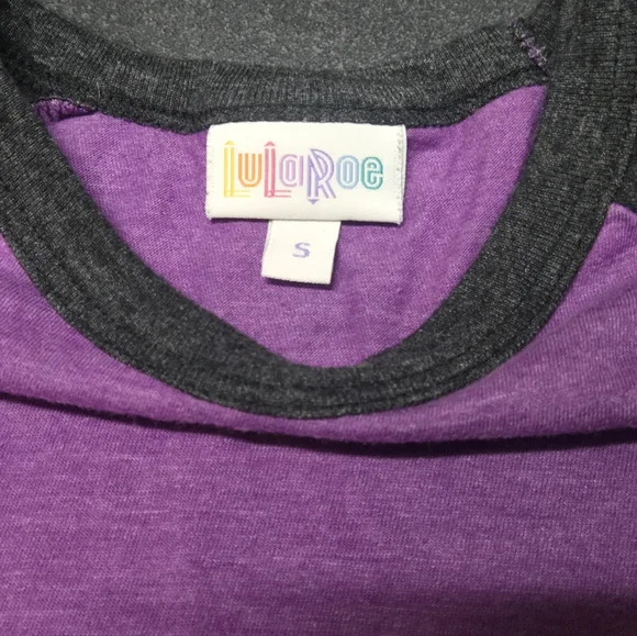 Lularoe Purple And Gray Randy 3/4 Sleeve Top Size Small - Picture 2 of 3